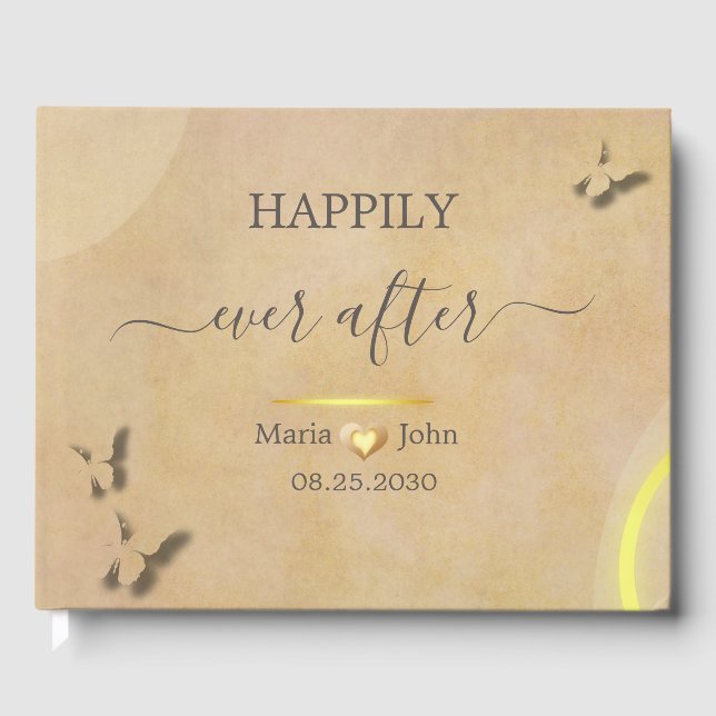 Libro De Visitas Personalizado Elegant Wedding Guest Book (Anverso)