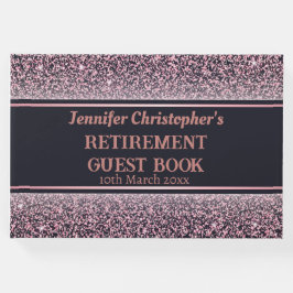 Libro De Visitas Personalizado elegante Rosa negro elegante retiro