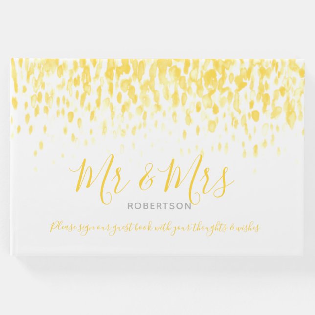 Libro De Visitas Personalizado en cascada de arte de dot boda amari (Anverso)