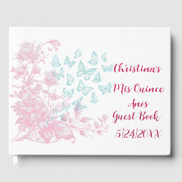 Libro De Visitas Personalizado Floral Girly Mis Quince Anos Keepsak