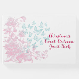 Libro De Visitas Personalizado Floral Girly Sweet 16 Keepsake