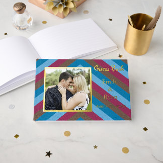 Libro De Visitas Personalizado foto de un Relieve metalizado dorado