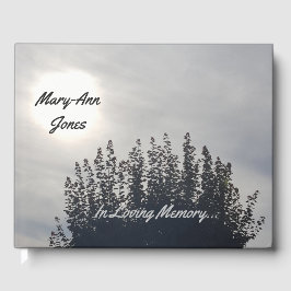 Libro De Visitas Personalizado Funeral Guest Book Cloudy Tree Photo