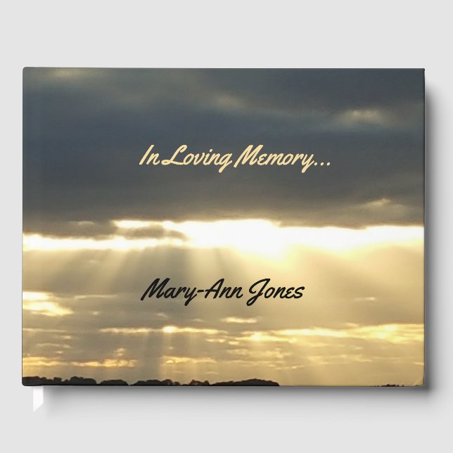 Libro De Visitas Personalizado Funeral Guest Book Sunset Photograph (Anverso)