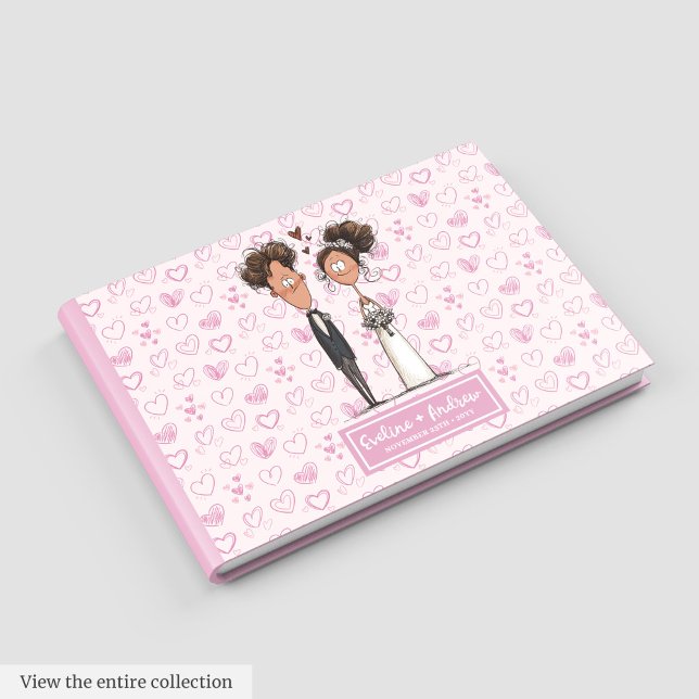 Libro De Visitas Personalizado Funny Personalizado Boda Couple Gues (Custom Funny Cartoon Wedding Couple Guest book)