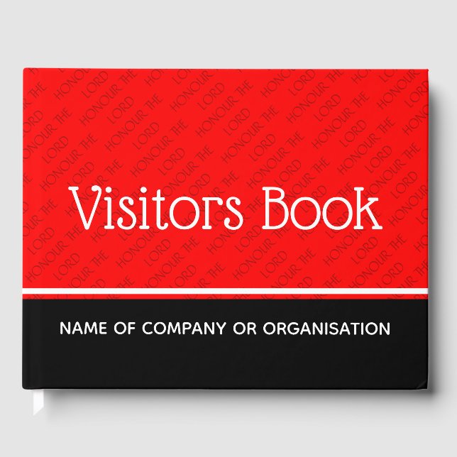 Libro De Visitas Personalizado HONOR DEL SEÑOR VISITANTES RED (Anverso)