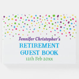 Libro De Visitas Personalizado Jubilación de Confetti moderna y col
