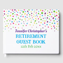 Libro De Visitas Personalizado Jubilación de Confetti moderna y col