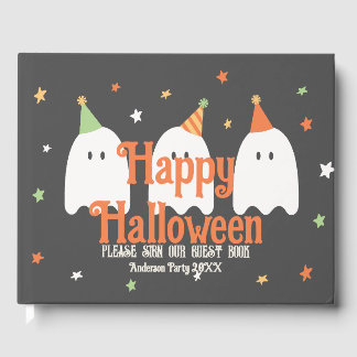 Libro De Visitas Personalizado lindo Naranja verde fantasma