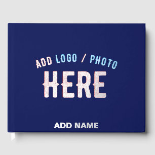 LIBRO DE VISITAS PERSONALIZADO MODERNO ELEGANTE NAVY AZUL VERIFICAD
