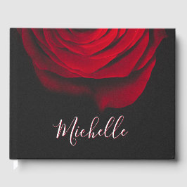 Libro De Visitas Personalizado monograma rojo rosa vintage fotograf