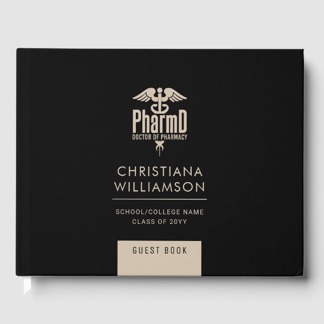 Libro De Visitas Personalizado PharmD Médica del Partido de Graduac (Anverso)