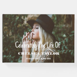 Libro De Visitas Personalizado Photo Funeral Celebración del Monume