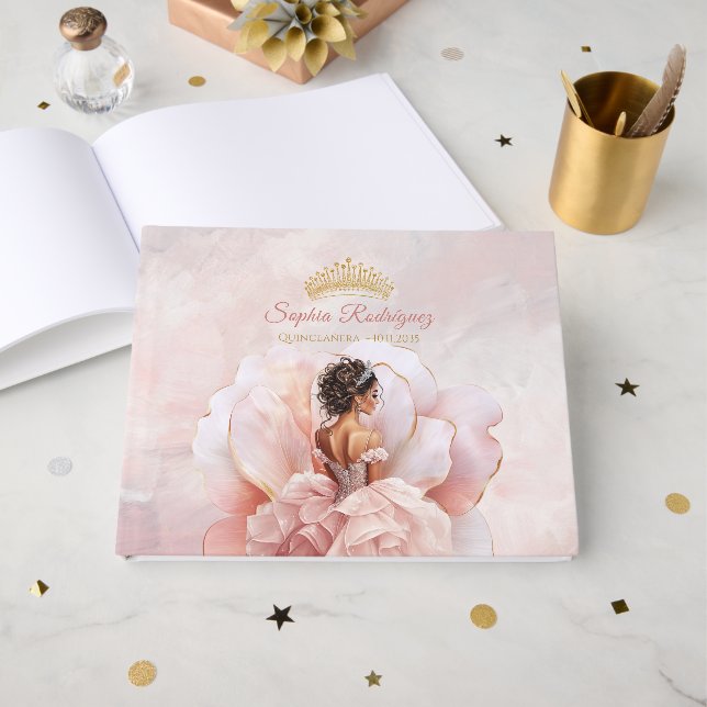 Libro De Visitas Personalizado Quinceanera (Anverso Abierto)