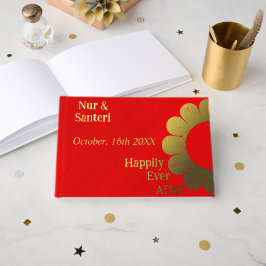 Libro De Visitas Personalizado Simplemente Elegante Rojo Glamour
