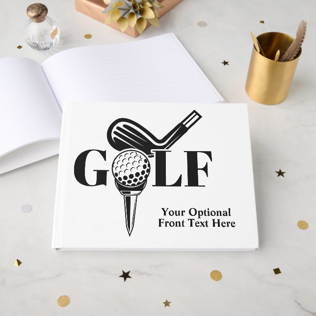 Libro De Visitas Personalizado Text Golf (Anverso Abierto)
