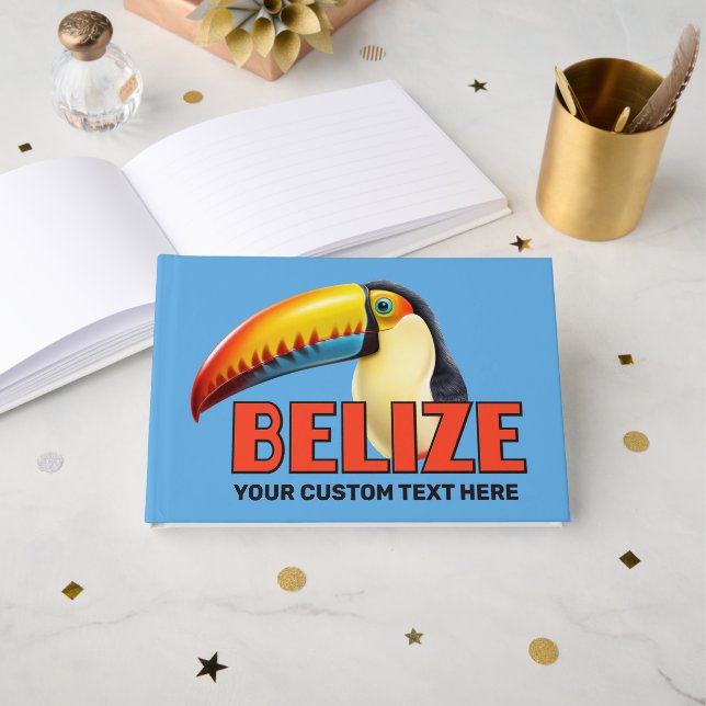 Libro De Visitas Personalizado Texto BELICE Toucan (Anverso Abierto)