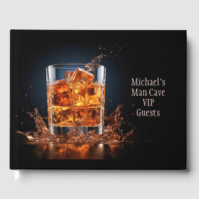 Libro De Visitas Personalizado Texto Whiskey Sobre Las Rocas (Anverso)