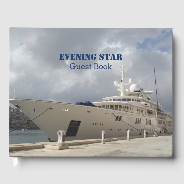 Libro De Visitas Personalizado Yacht Photo Guest Book (Anverso)