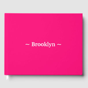 Libro De Visitas personalizar cambiar nombre texto fuchsia blanco r