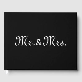 Libro De Visitas Personalizar con monograma de pareja inicial blanc