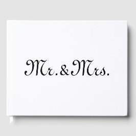 Libro De Visitas Personalizar con monograma de pareja inicial blanc