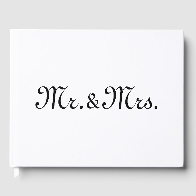 Libro De Visitas Personalizar con monograma de pareja inicial blanc (Anverso)