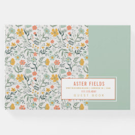 Libro De Visitas Personalizar el hermoso patrón florístico botánico
