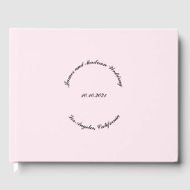 Libro De Visitas Personalizar nombre, fecha, boda de color rosa cla