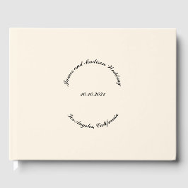 Libro De Visitas Personalizar Nombre, fecha, boda de crema ligera