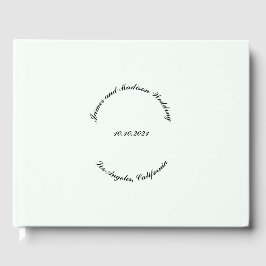 Libro De Visitas Personalizar nombre, fecha, boda verde menta claro