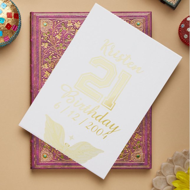 Libro De Visitas Personalized 21st Birthday gold typography  (Subido por el creador)