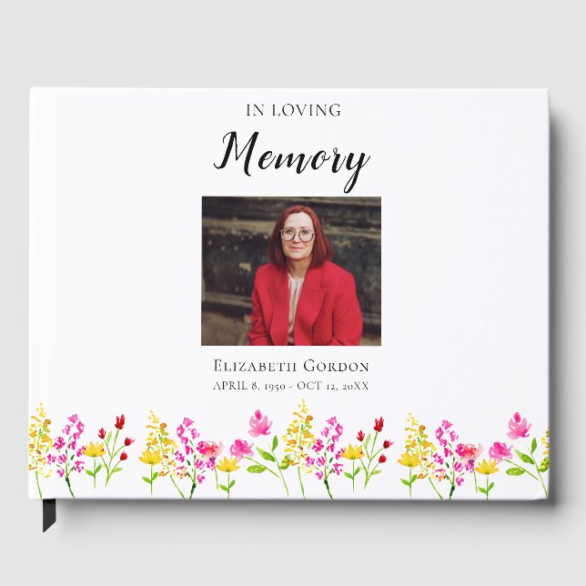 Libro De Visitas Personalized Funeral Floral Memorial Remembrance K (Anverso)