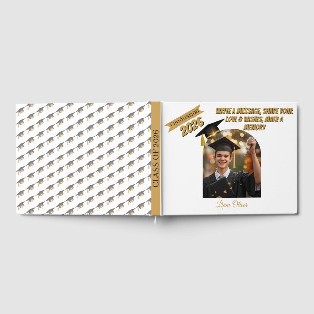 Libro De Visitas Personalized Graduation Guestbook & Wishes Book  (Lleno)