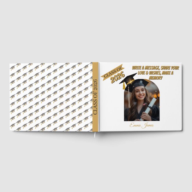Libro De Visitas Personalized Graduation Guestbook & Wishes Book  (Lleno)