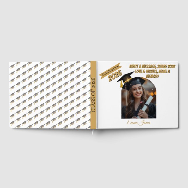 Libro De Visitas Personalized Graduation Guestbook & Wishes Book  (Lleno)