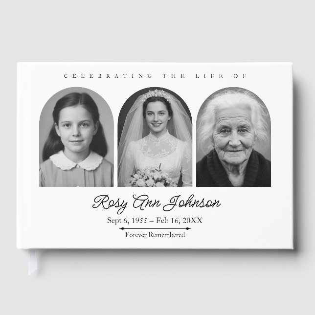 Libro De Visitas Personalized Memorial Funeral Photo (Anverso)