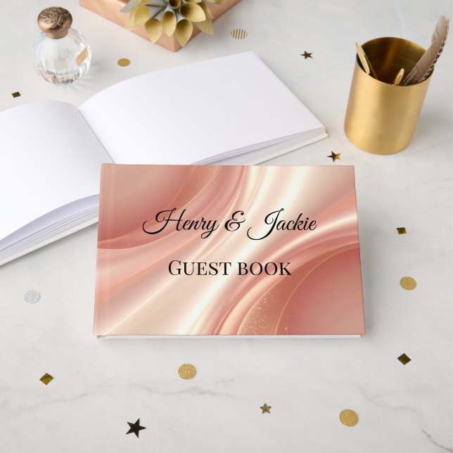 Libro De Visitas Personalized Wedding Guest Book (Anverso Abierto)