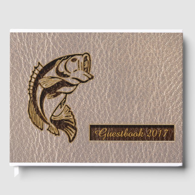 Libro De Visitas Pescado suave con aspecto de cuero (Anverso)