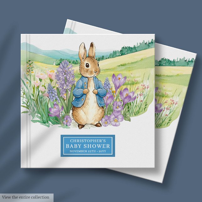 Libro De Visitas Peter Rabbit Baby Shower Guest Book Boy (Watercolor Peter Rabbit Baby Shower Guest Book for Boys)