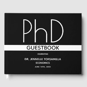 Libro De Visitas PhD Graduation Party Black Guest Book