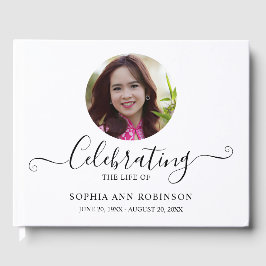 Libro De Visitas Photo Funeral Memorial Modern Keepsake