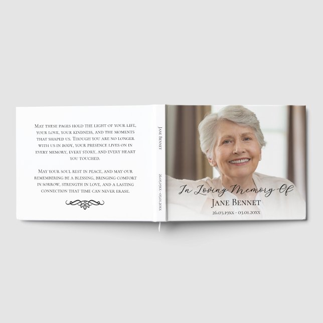 Libro De Visitas Photo Script In Loving Memory Memorial  (Lleno)