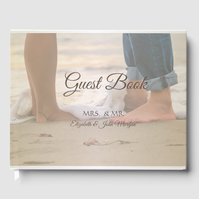 Libro De Visitas Pies de boda en la playa (Anverso)