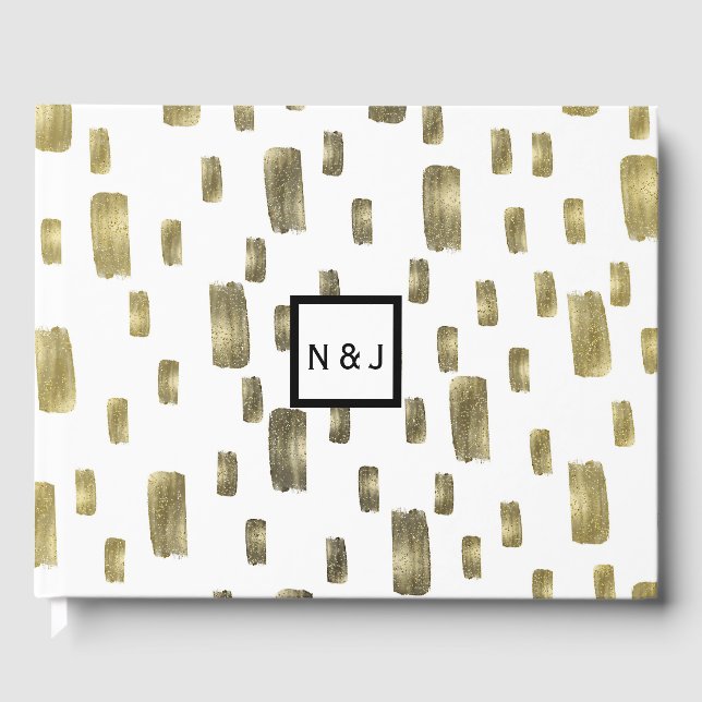 Libro De Visitas Pincel de pintura moderno dorado cobre bronce bril (Anverso)