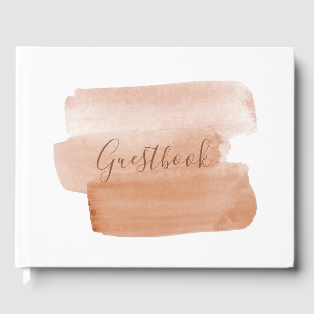 Libro De Visitas Pincelada Minimalista de Acuarela Moderna (Anverso)