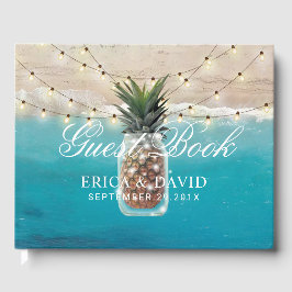 Libro De Visitas Pineapple Jar String ilumina la boda tropical de p