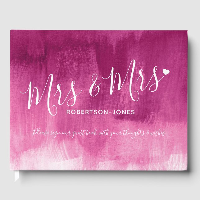 Libro De Visitas Pink abstract personalized mrs and mrs boda (Anverso)
