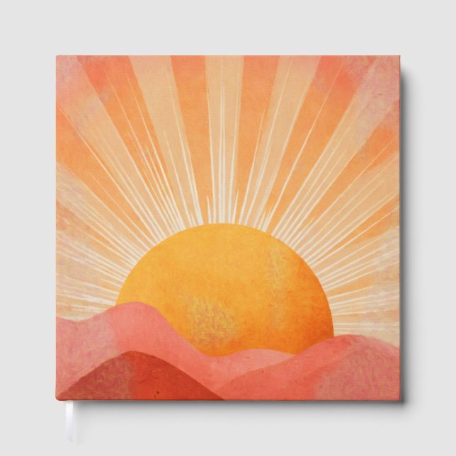 Libro De Visitas Pink and Orange Boho Sunrise (Anverso)