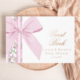 Libro De Visitas Pink Bow Love Shack Baby coquette Baby Shower